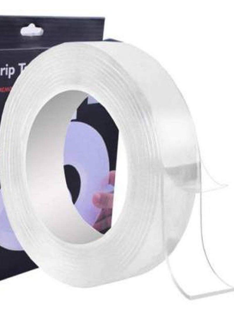 Grip Tape 3 Meter 3 Meter Double Sided Adhesive Silicon Tape Double Sided Tape For Wall Transparent Grip Gel Tape For Walls Washable Reusable Strong Sticky Strips Nano Tape  - Image 1