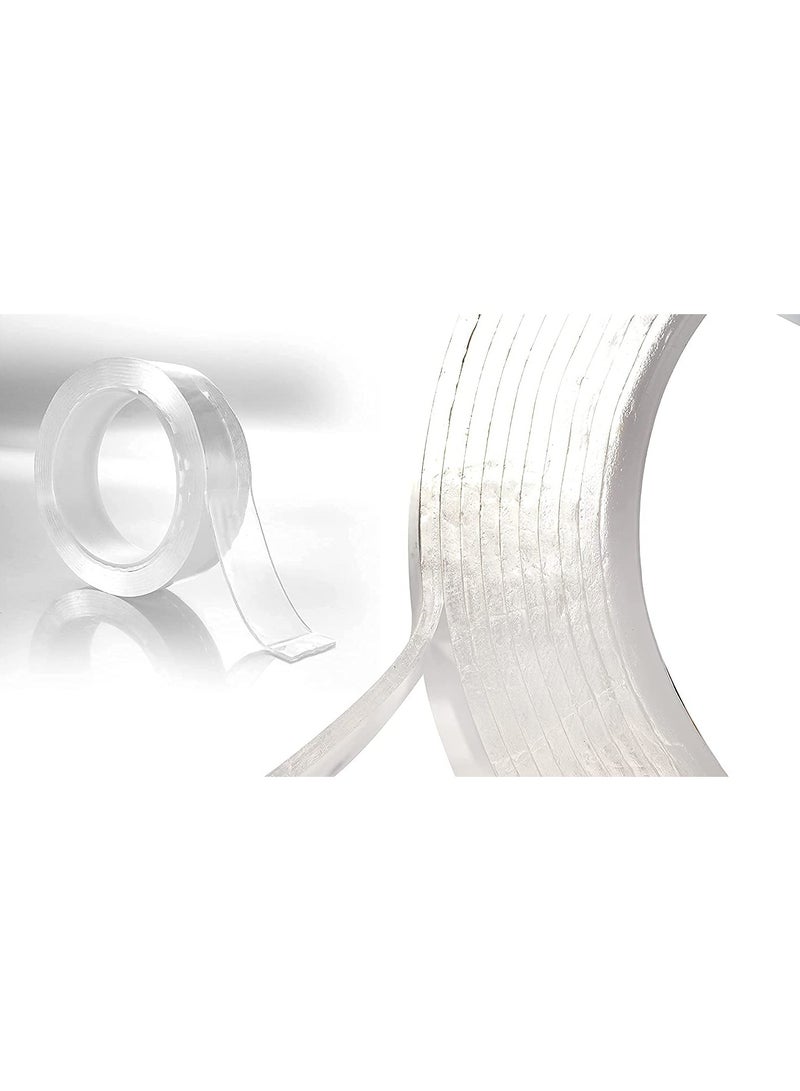 Grip Tape 3 Meter 3 Meter Double Sided Adhesive Silicon Tape Double Sided Tape For Wall Transparent Grip Gel Tape For Walls Washable Reusable Strong Sticky Strips Nano Tape  - Image 3