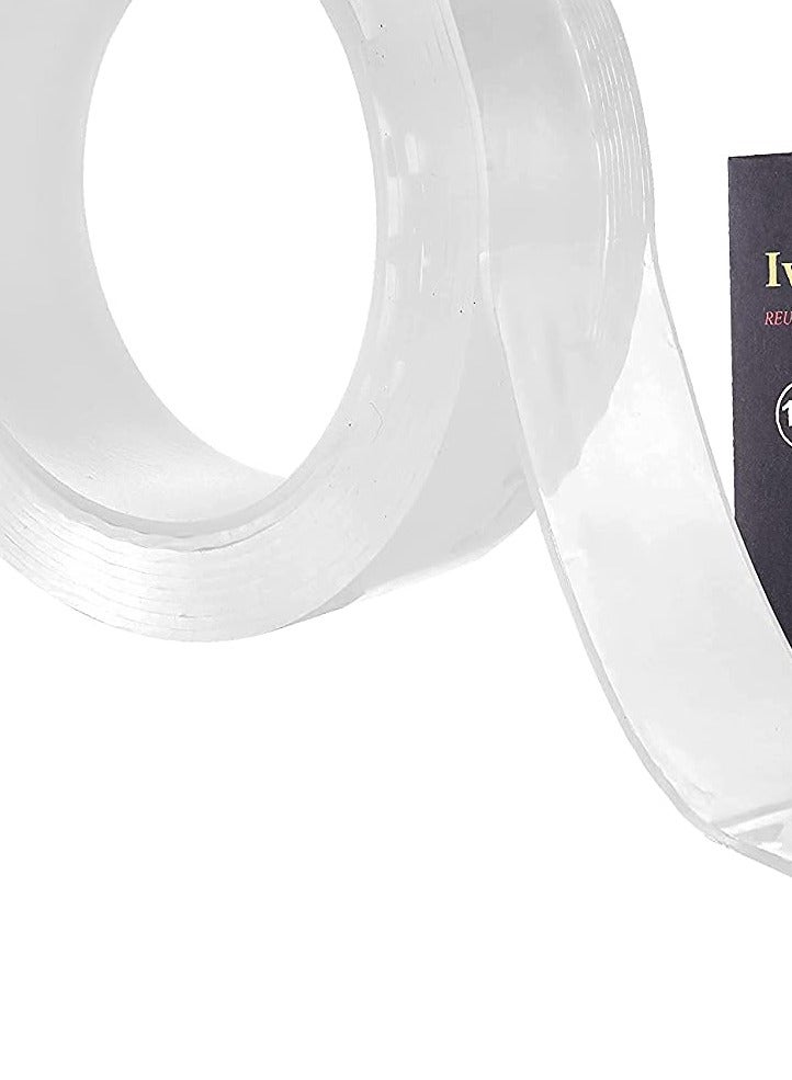 Grip Tape 3 Meter 3 Meter Double Sided Adhesive Silicon Tape Double Sided Tape For Wall Transparent Grip Gel Tape For Walls Washable Reusable Strong Sticky Strips Nano Tape  - Image 5