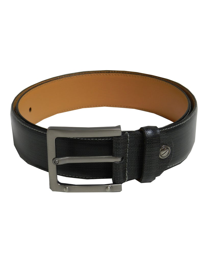 LAVERI LEATHER GENUINE LEATHER 40 MM CASUAL JEANCE BELT FOR MENS IN BLACK - Image 3