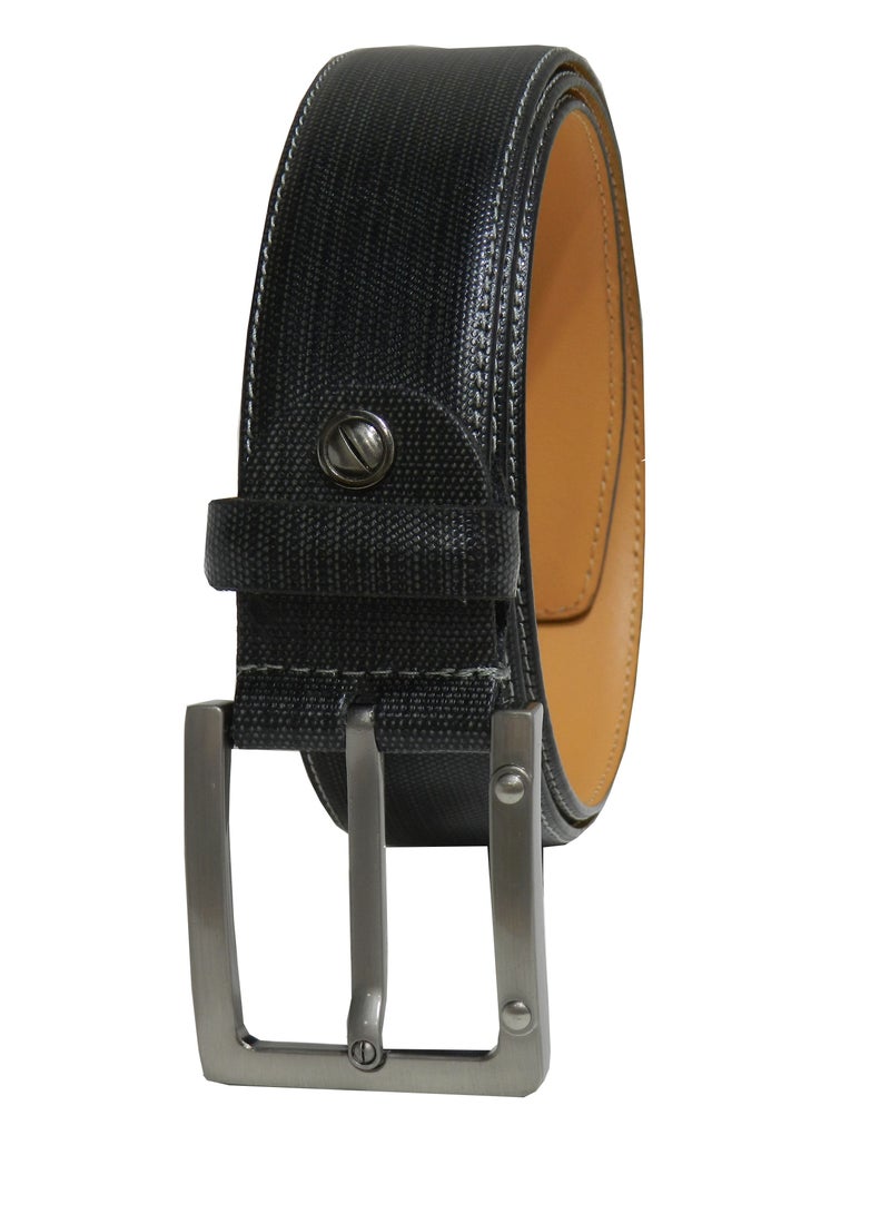 LAVERI LEATHER GENUINE LEATHER 40 MM CASUAL JEANCE BELT FOR MENS IN BLACK - Image 4