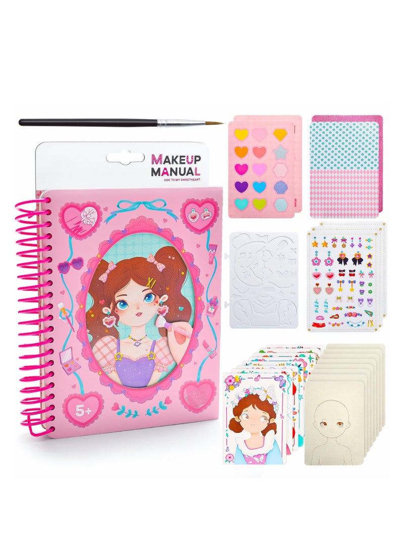 Poke Art DIY Toys for Girls, Warmyard Childhood Infinite Dream Hand-Painted Poke Art 3D Cartoon Change Dress Educational Toys Pocket Watercolor Painting Book Poke Fun Painting for Kids - Image 1