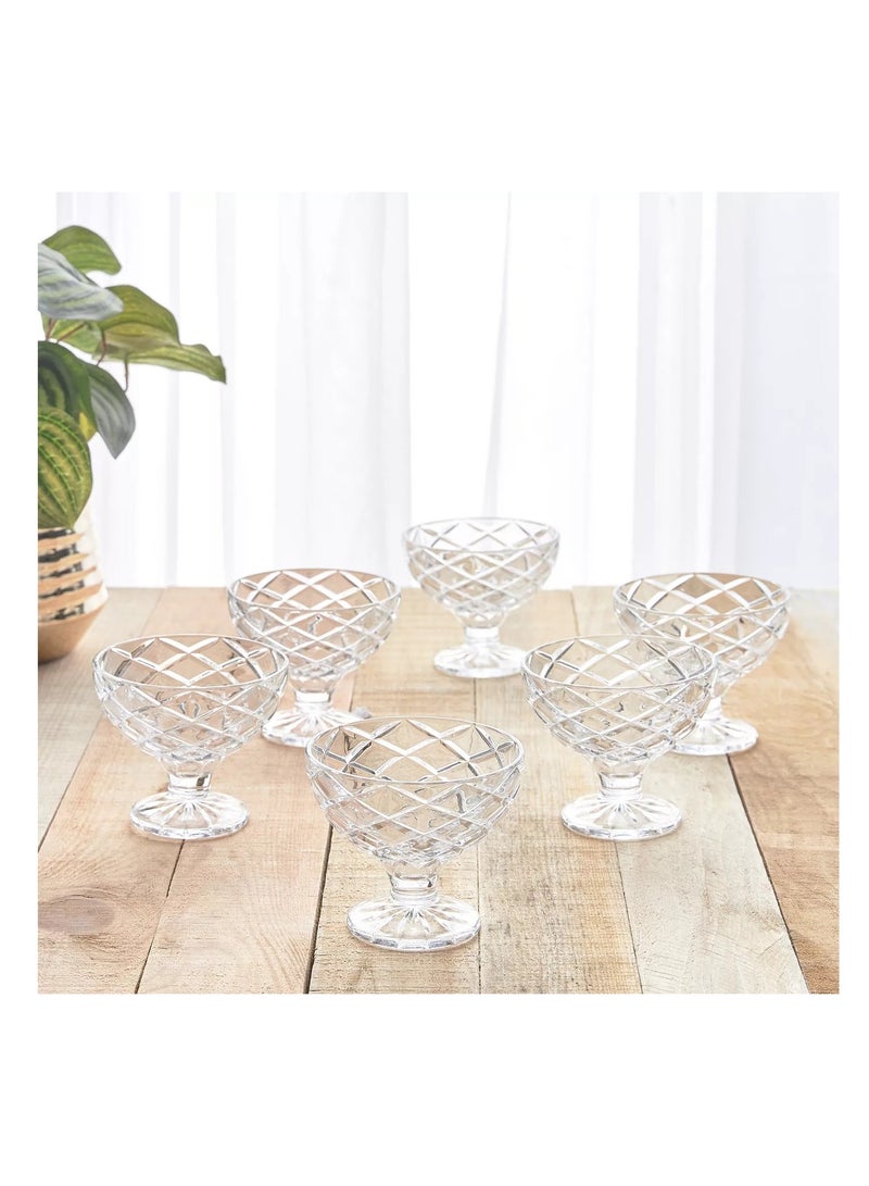 هوم سنتر طقم أوعية حلويات زجاجية مكون من 6 قطع - 250 مل - Image 1