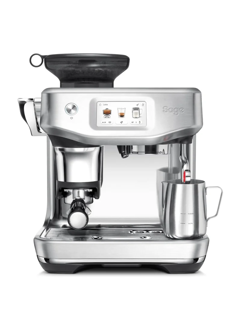سيج The Barista Touch Impress –Bean-to-Cup Espresso Machine,Hands-Free microfoam,ThermoJet Heating,Cold Brew Function,Touchscreen –Brushed Stainless Steel - UAE Version,2 Year Manufacturer Warranty