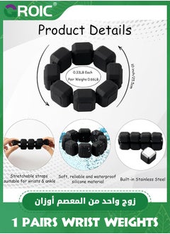 GROIC 1 Pair Wrist Ankle Weights, Silicone Weight Bearing Bracelets (0.15g Each), Weighted Bracelets with Elastic String, Waterproof Strength Training Weight Bangles for Running Yoga Pilates Aerobics  - Image 2