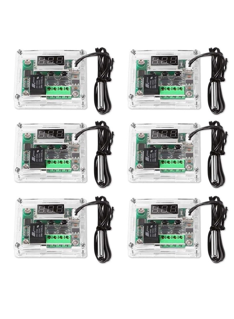 6 PCS Temperature Controller Module, XH-W1209 LCD Display Digital Thermostat Module, with Waterproof NTC Probe, 50~110℃ DC 12V Electronic Temp Control Module Switch - Image 1