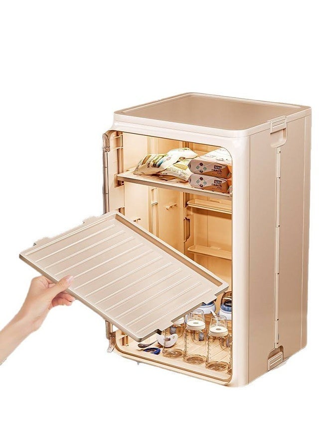 كوزينيست رف أكواب وأطباق لسطح المطبخ منظم أكواب القهوة والأوعية مع حامل تجفيف، حامل أكواب شاي وأكواب ماء مقاوم للغبار قابل للطي لتوفير المساحة حامل أطباق وأكواب أبيض - Image 2