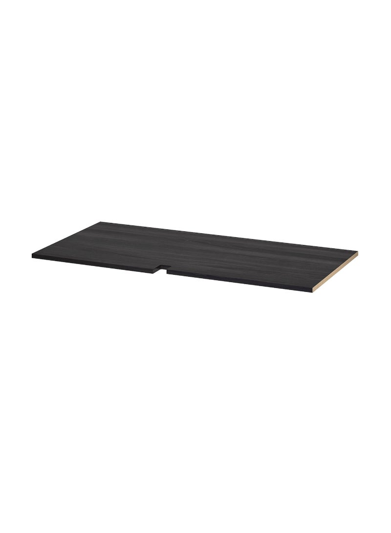 IKEA FRAKTA Shelf for corner base cabinet - wood effect black - 128 cm