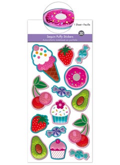 AoneFun Ice Cream Stickers For Girls Kid Puffy Stickers For Kids Rainbow Stickers For Kids Girl Stickers Sparkle Stickers 3D Stickers For Kids Stickers For Girls 1012 Sparkly Stickers Shiny Stickers Girls  - Image 1