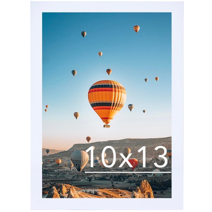 10X13 PICTURE FRAME WHITE FOR WALL HANGING WALL MOUNTING HORIZONTALLY OR VERTICALLY 10 X 13 WALL GALLERY POSTER PHOTO FRAME WITH SHATTER RESISTANT PLEXIGLASS WHITE