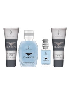 DORALL COLLECTION Islanders 4Pcs Gift Set Eau de Toilette 100ml + Eau de Toilette 15ml + Shower Gel 50ml + After Shave 50ml For Men  - Image 3