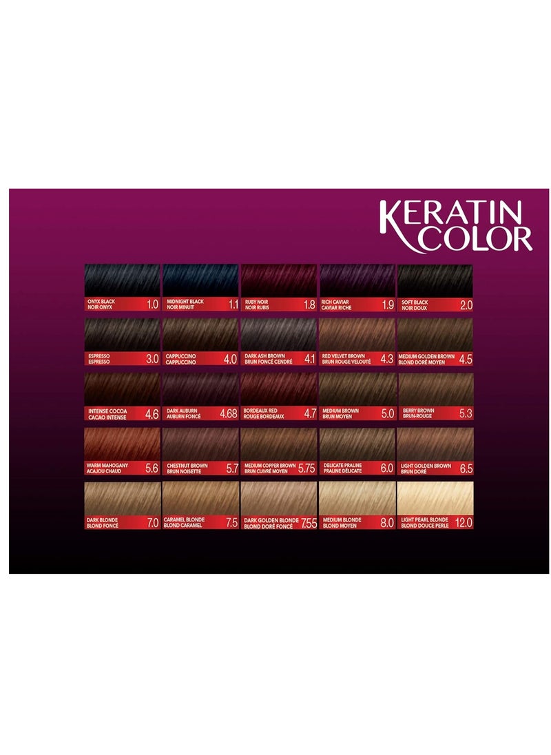 Schwarzkopf - Schwarzkopf Keratin Color Permanent Hair Color, 1.8 Ruby Noir, 1 Application - Professionally Inspired Permanent Hair Dye, for up to 80% Less Breakage vs Untreated Hair and up to 100% Gray Coverage - Image 1