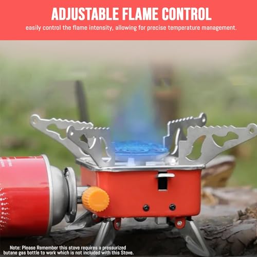 Hacer K-202 Portable Camping Gas Stove for Travel Stainless Steel Body Folding Furnace Cooking Stove Lightweight Gas Burner for Hiking, Outdoor Picnic & Emergency Cooking Use with Storage Bag - Image 5