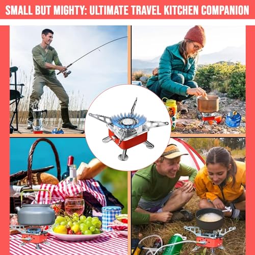 Hacer K-202 Portable Camping Gas Stove for Travel Stainless Steel Body Folding Furnace Cooking Stove Lightweight Gas Burner for Hiking, Outdoor Picnic & Emergency Cooking Use with Storage Bag - Image 3