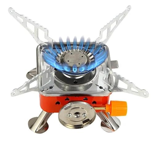 Hacer K-202 Portable Camping Gas Stove for Travel Stainless Steel Body Folding Furnace Cooking Stove Lightweight Gas Burner for Hiking, Outdoor Picnic & Emergency Cooking Use with Storage Bag - Image 1