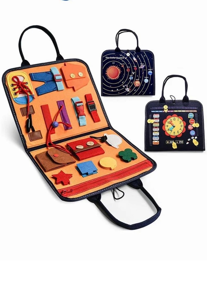 Toddler Busy Board Preschool Montessori Toy Young Children Early Educational Learning Studying Binder Sturdy Sensory Plank Enlighten Practise Basic Dress Skills Fine Motor Technical Ability  - Image 1