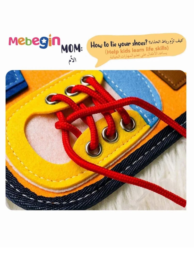 Toddler Busy Board Preschool Montessori Toy Young Children Early Educational Learning Studying Binder Sturdy Sensory Plank Enlighten Practise Basic Dress Skills Fine Motor Technical Ability  - Image 4