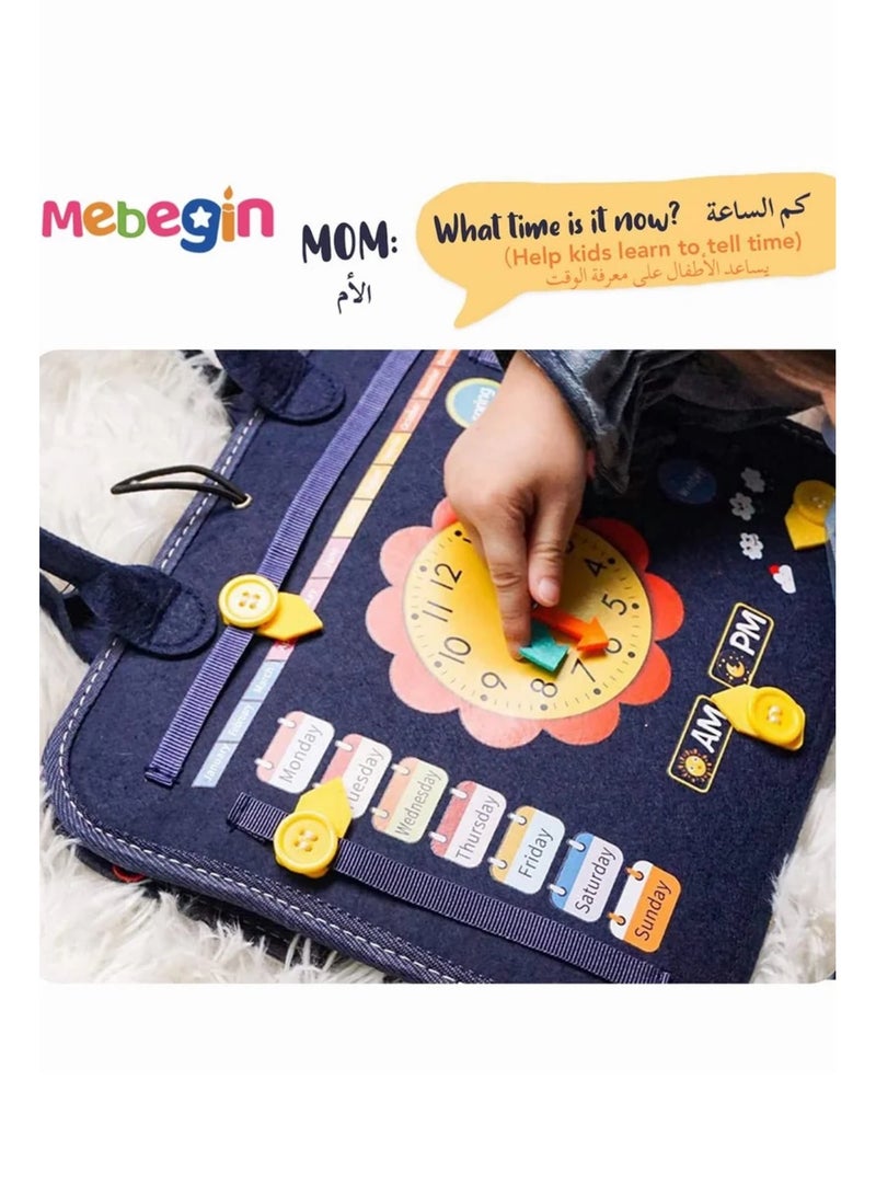 Toddler Busy Board Preschool Montessori Toy Young Children Early Educational Learning Studying Binder Sturdy Sensory Plank Enlighten Practise Basic Dress Skills Fine Motor Technical Ability  - Image 3