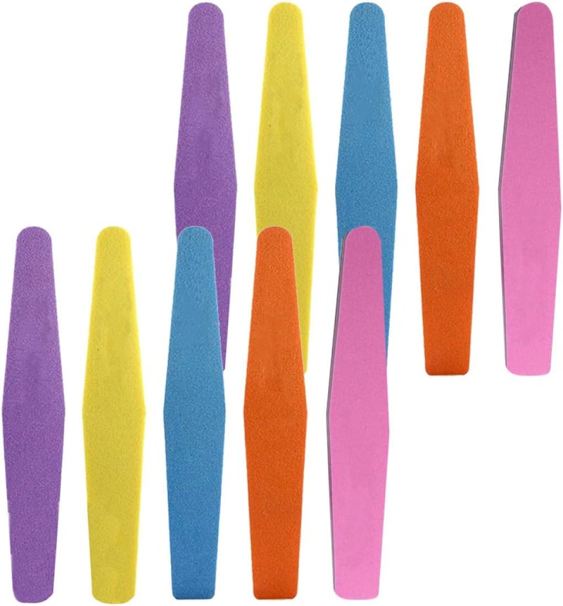 10pcs Nail Buffer Sponge Files and Sandpaper Nail Polisher Bars Double-Sided Grit Manicure Tools for Gentle Care and Salon Use Random Color - Image 1