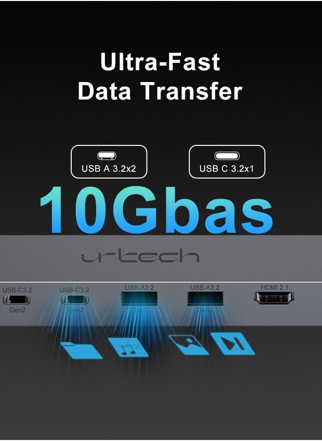 urtech - URTECH 11-in-1 Premium USB-C Docking Station | 8K Video | Dual HDMI | 100W Power Delivery | Executive Tech Hub - Image 1
