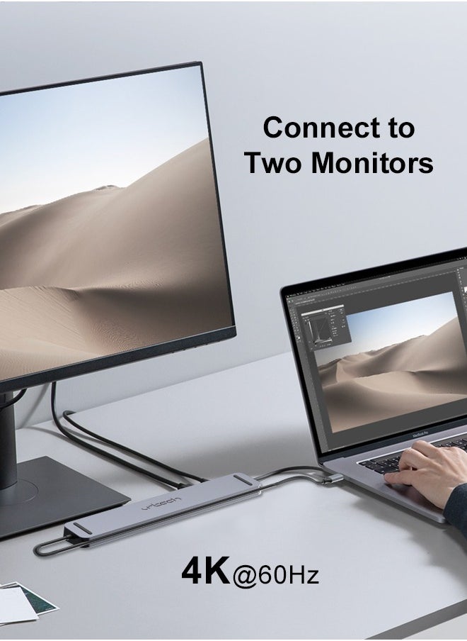 urtech - URTECH 11-in-1 Premium USB-C Docking Station | 8K Video | Dual HDMI | 100W Power Delivery | Executive Tech Hub - Image 1