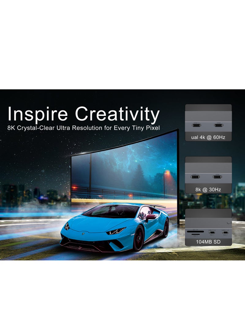 urtech - URTECH 11-in-1 Premium USB-C Docking Station | 8K Video | Dual HDMI | 100W Power Delivery | Executive Tech Hub - Image 1