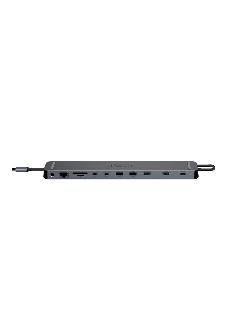اوروتك UrTech 11-in-1 USB-C Docking Station | 8K@30Hz, 10Gbps, Dual HDMI, 100W PD | Premium Edition  - Image 2