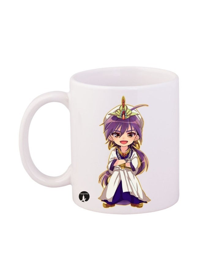 RYN Labyrinth Of Magic Anime Printed Mug White/Purple/Beige 11ounce