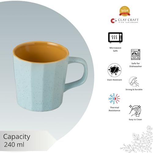 Clay Craft Fine Ceramic Armada Coffee Mug Set of 6, Cups for Tea & Coffee, Mug Set, Gift Set, Elegant Design for Home and Kitchen and Can Be Gifted to Your Loved Ones On Any Occassions - Image 5
