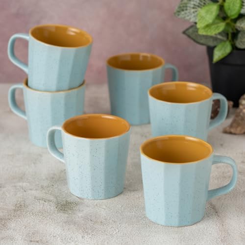 Clay Craft Fine Ceramic Armada Coffee Mug Set of 6, Cups for Tea & Coffee, Mug Set, Gift Set, Elegant Design for Home and Kitchen and Can Be Gifted to Your Loved Ones On Any Occassions - Image 1