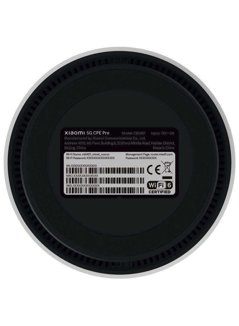 Xiaomi 5G CPE Pro Router Qualcomm 5G Chip,Fast Wi-Fi 6 AX5400,OFDMA,Mesh Networking,NFC,Game Acceleration,Heat Dissipation,Gigabit Ethernet Ports-CB0401 Global Version White - Image 4