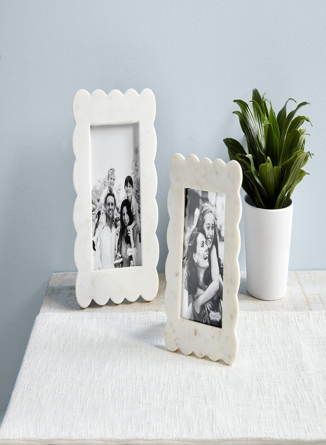 Mud Pie Scalloped Marble Frame, Small, 4x6 - Image 2
