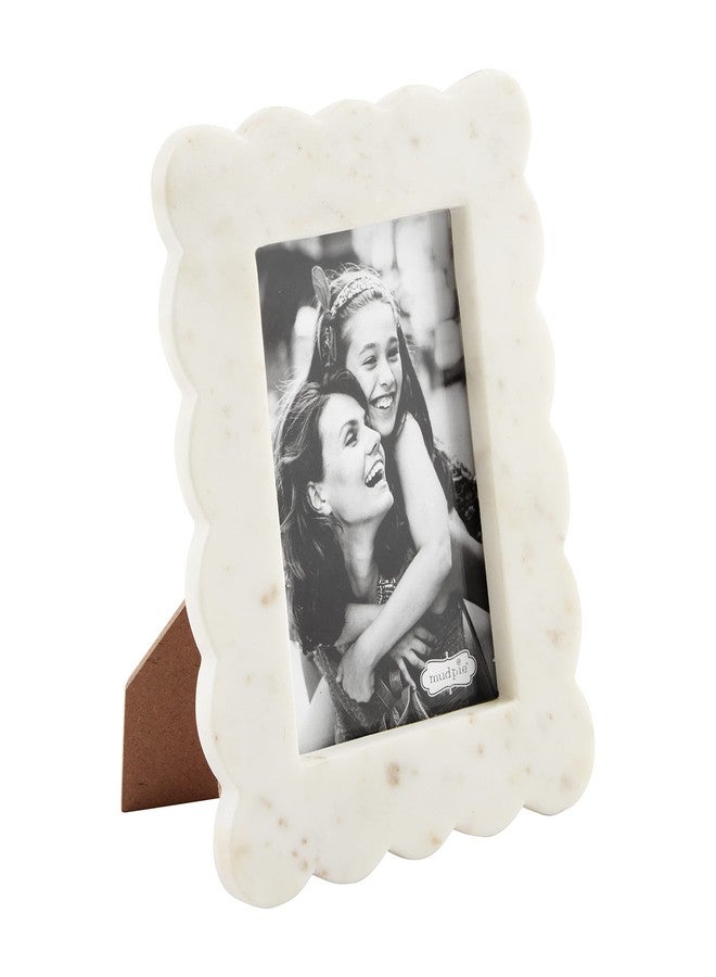 Mud Pie Scalloped Marble Frame, Small, 4x6 - Image 1