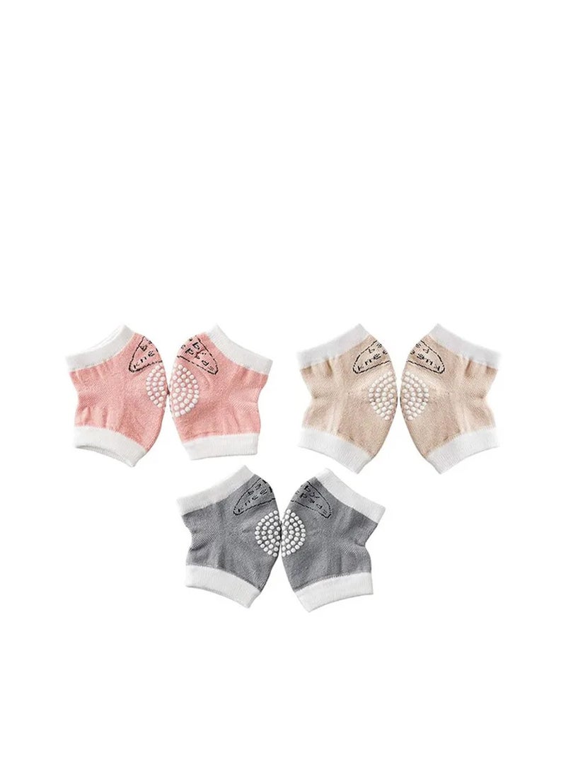 Star Babies Anti-Slip Crawling Kneepads - Girls - Multicolour, Pack Of 3 - Image 1