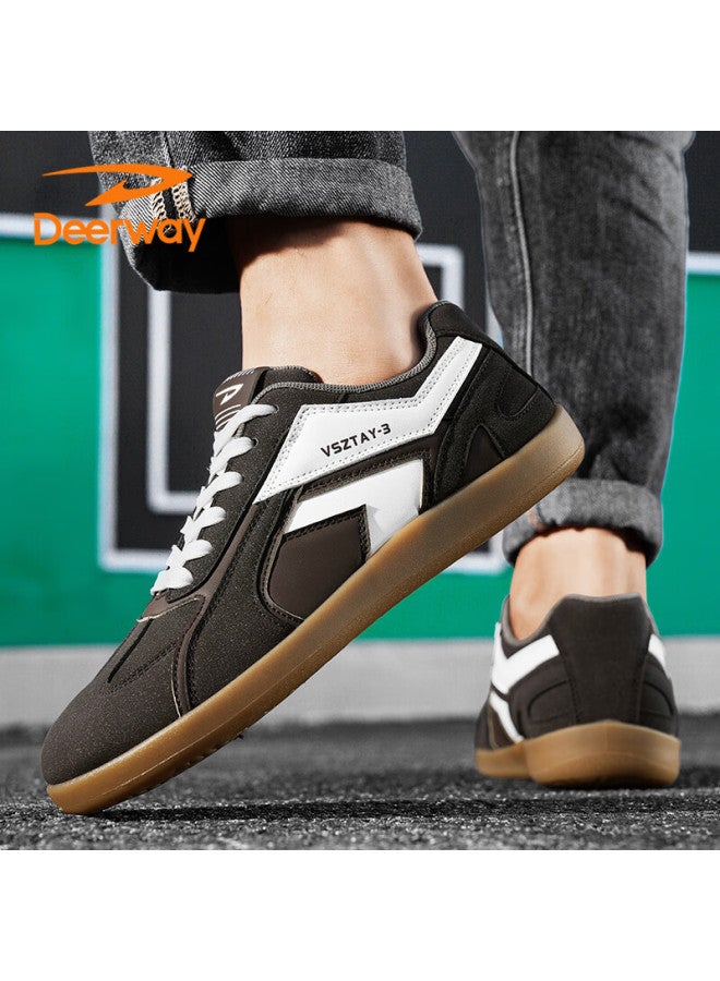 Deerway Men's Shoes  Autumn Winter Trendy Casual Sneakers Korean Style Versatile Flat Sports Shoes Fashion Brown Size 44 - Image 2