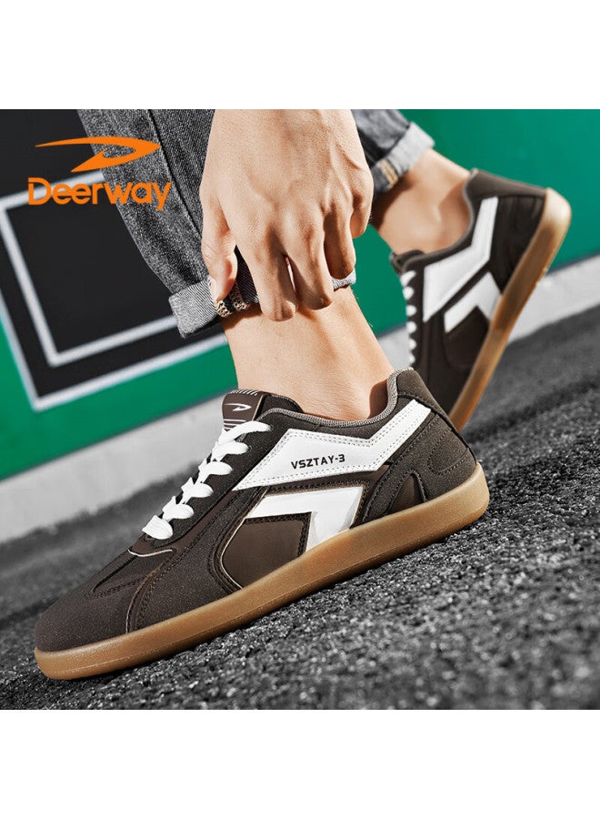 Deerway Men's Shoes  Autumn Winter Trendy Casual Sneakers Korean Style Versatile Flat Sports Shoes Fashion Brown Size 44 - Image 3