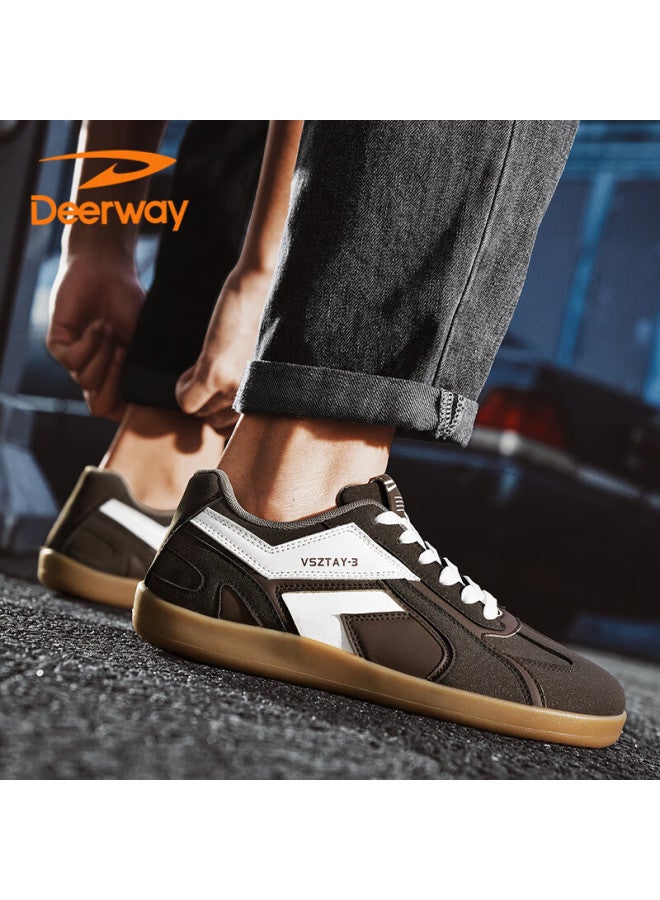 Deerway Men's Shoes  Autumn Winter Trendy Casual Sneakers Korean Style Versatile Flat Sports Shoes Fashion Brown Size 44 - Image 5