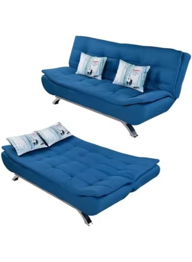 Elegant Convertible Sofa Bed with Modern Design (Blue)
