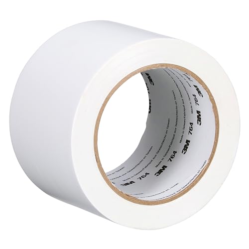 3M Vinyl Tape 764, General Purpose, 3 in x 36 yd, White, 1 Roll, Light Traffic Floor Marking Tape, Social Distancing, Color Coding, Safety, Bundling - Image 1