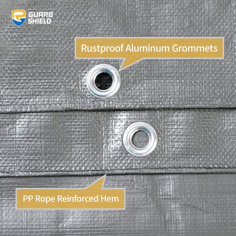 GUARD SHIELD Heavy Duty Tarp 10x20 Feet Silver/Black Multi Purpose Thick Waterproof Poly Tarp Cover 10mil - Image 4