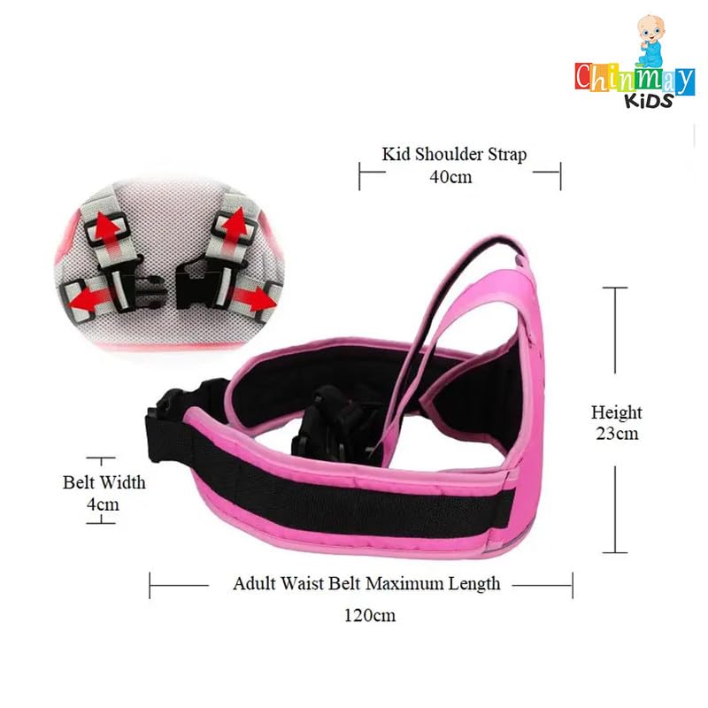 Crawl'in Safety Belt for Two Wheeler with Reflective Strips,Portable Seat Belt Children Motorcycle Harness for Bikes, Adjustable Safety Harness for Boys and Girls (2-12Years), Blue - Image 2
