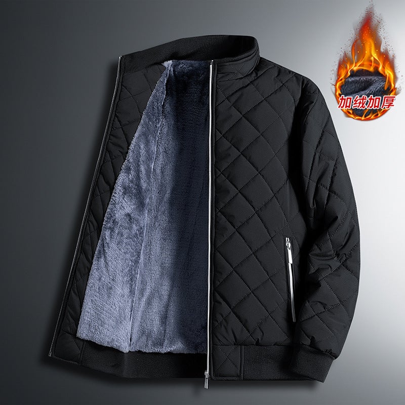 Cotton-Padded Jacket Men'S Winter Fleece-Lined Padded Cotton-Padded Jacket Loose Casual Warm Cold-Proof Cotton-Padded Jacket Coat - Image 1