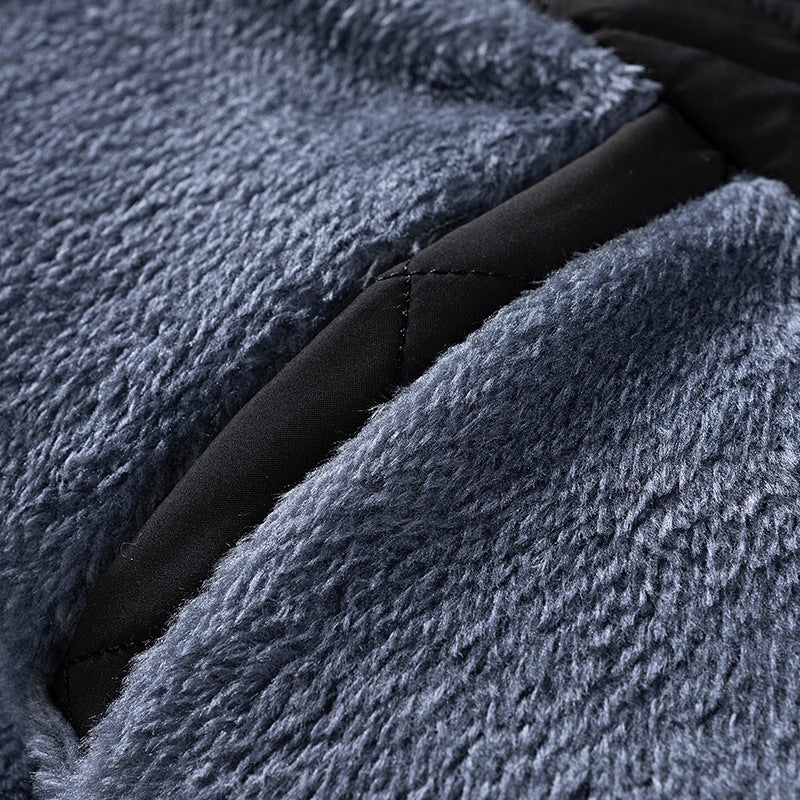 Cotton-Padded Jacket Men'S Winter Fleece-Lined Padded Cotton-Padded Jacket Loose Casual Warm Cold-Proof Cotton-Padded Jacket Coat - Image 5