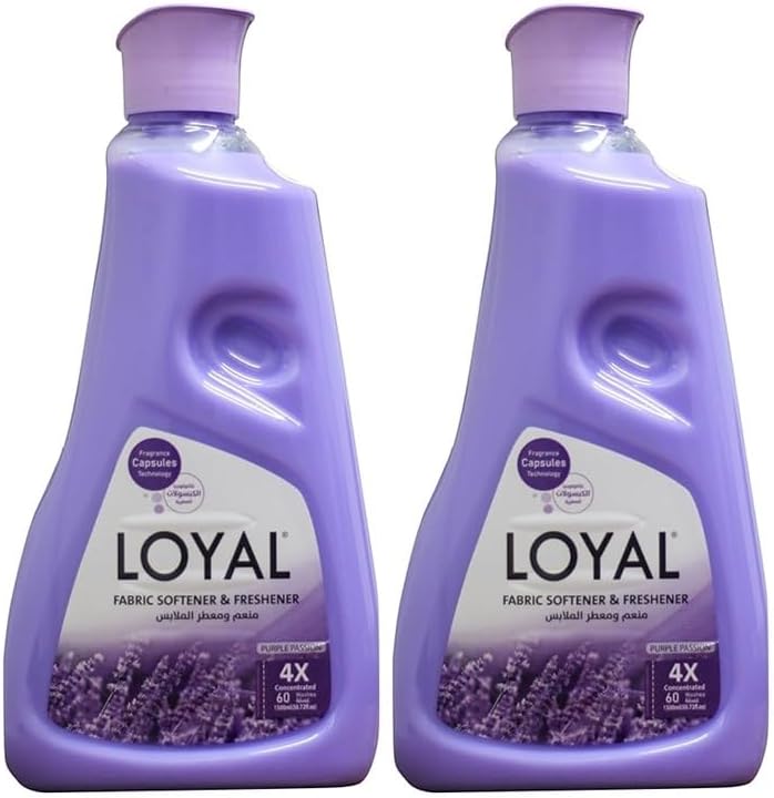 Loyal Fabric Softener & Freshener Concentrated, Purple Passion, 30 Washes 750ml x 2 - Image 1