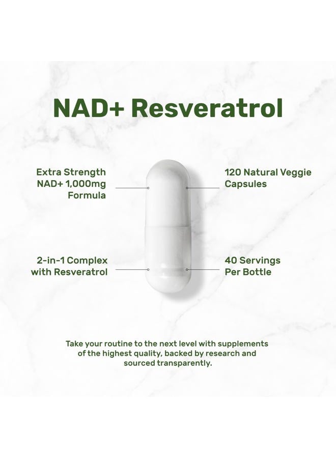 DEAL SUPPLEMENT Nad+ Supplement 1000 Mg Per Serving, 120 Vegetable Capsules: Maximum Potency Nad Enhancer, Healthy Aging, Energy & Brain Support; Similar to Nicotin Riboside - Image 3