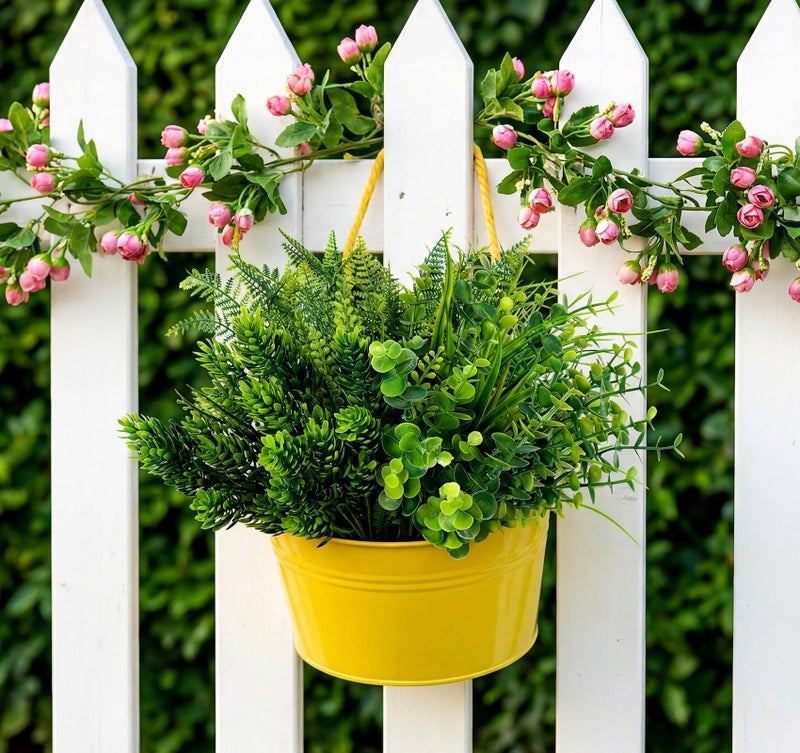ilauke Fake Plants Greenery Stems 6 Bundles Artificial Greenery UV Resistant for Outdoors Planters Porch Window Box Patio Spring Faux Grass Decorations - Image 5