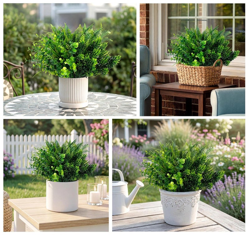 ilauke Fake Plants Greenery Stems 6 Bundles Artificial Greenery UV Resistant for Outdoors Planters Porch Window Box Patio Spring Faux Grass Decorations - Image 4