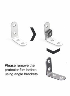 Excefore Stainless Steel Corner Braces, 40mmx40mm Heavy Duty Corner Steel Joint Right Angle L Bracket Brace Set with Screws for Shelves Furniture Wood Wall Hanging Fastener 18 Pcs  - Image 2