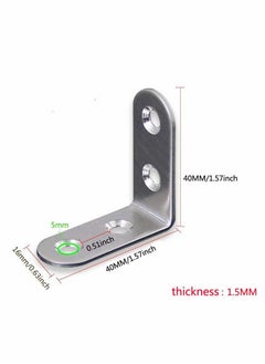 Excefore Stainless Steel Corner Braces, 40mmx40mm Heavy Duty Corner Steel Joint Right Angle L Bracket Brace Set with Screws for Shelves Furniture Wood Wall Hanging Fastener 18 Pcs  - Image 3