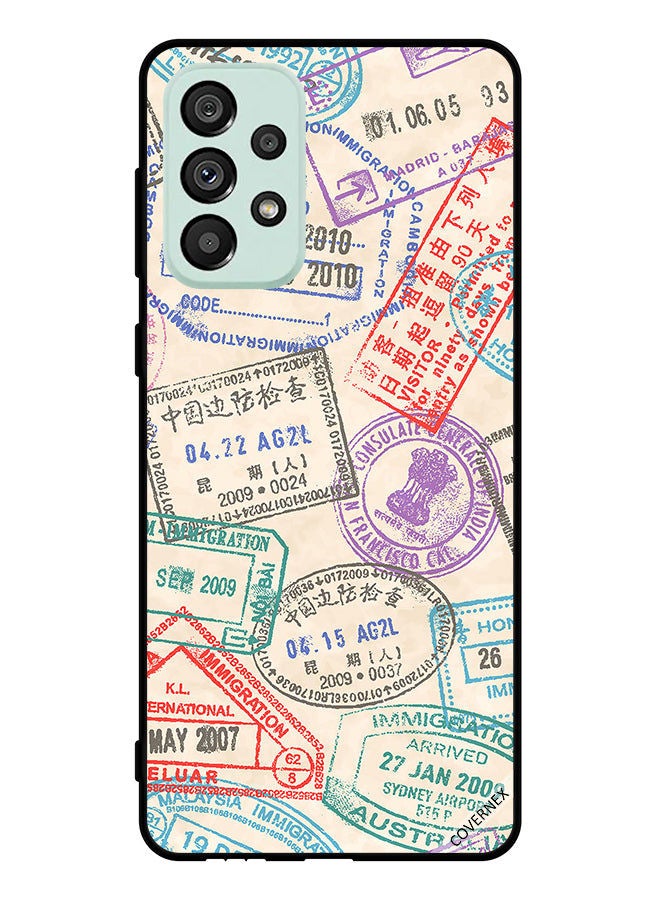 Covernex Protective Case Cover For Samsung Galaxy A53 5G Travel Stamps - Image 1